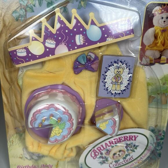 Vintage Fisher Price 1998 Briarberry Bear Birthday Set Outfit 71756 New - Picture 2 of 5